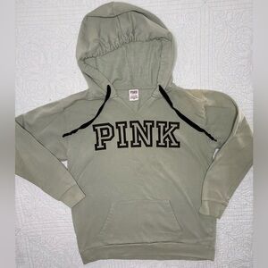 PINK Victoria's Secret Sage Green Logo Pullover